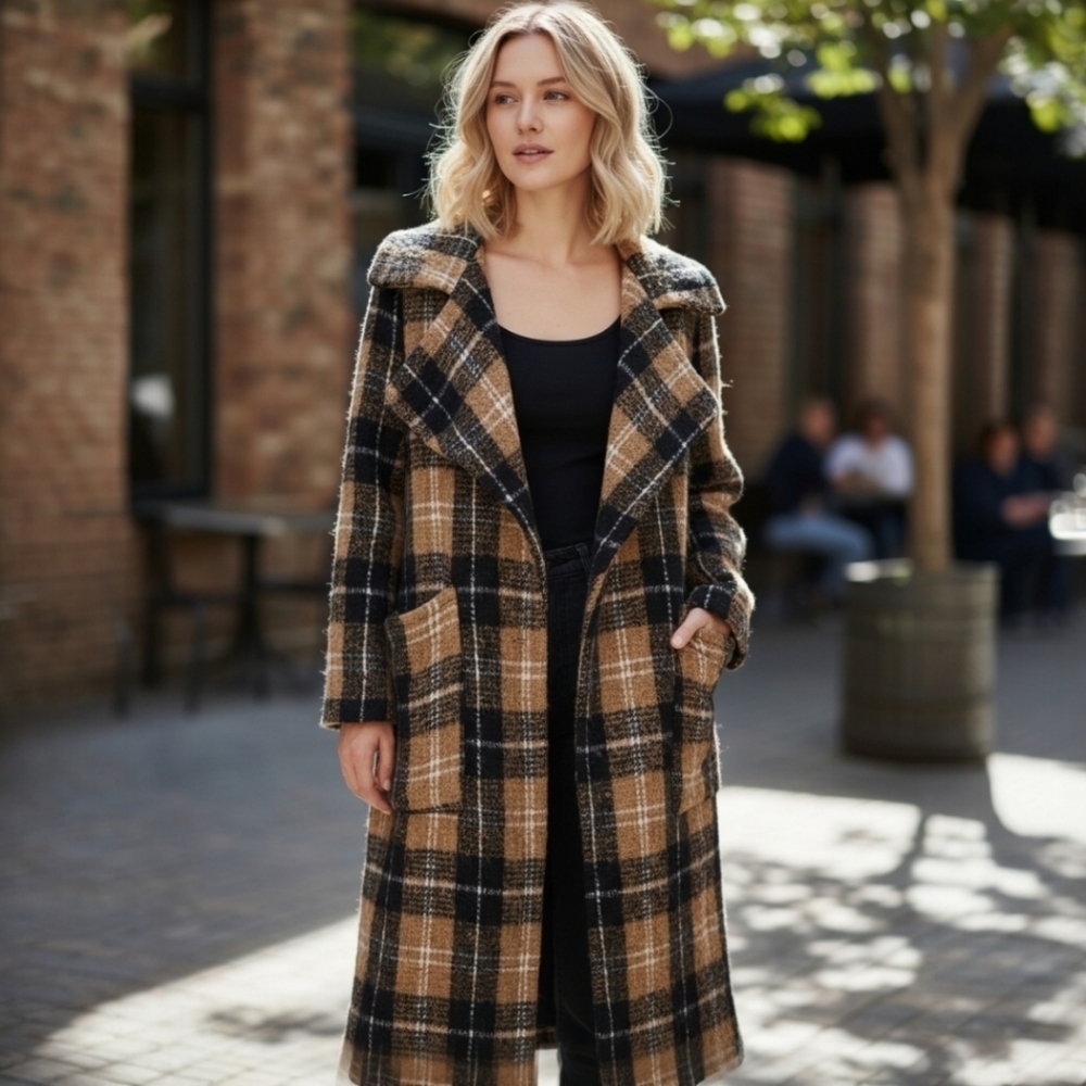 ✨️NWOT! Free People Anaheim Brown and Black Duster Coat!